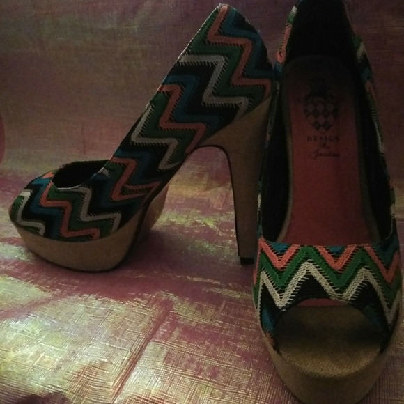 Colorful Platform Heels - Picture 2 of 2